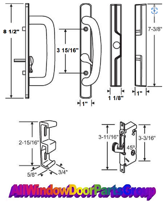 Florida Glass Patio Door Deluxe White Handle Set Disco Guardian Glass