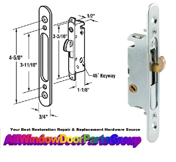 Mortise Lock Set Assembly Door Lock Replacement Part Sliding Patio