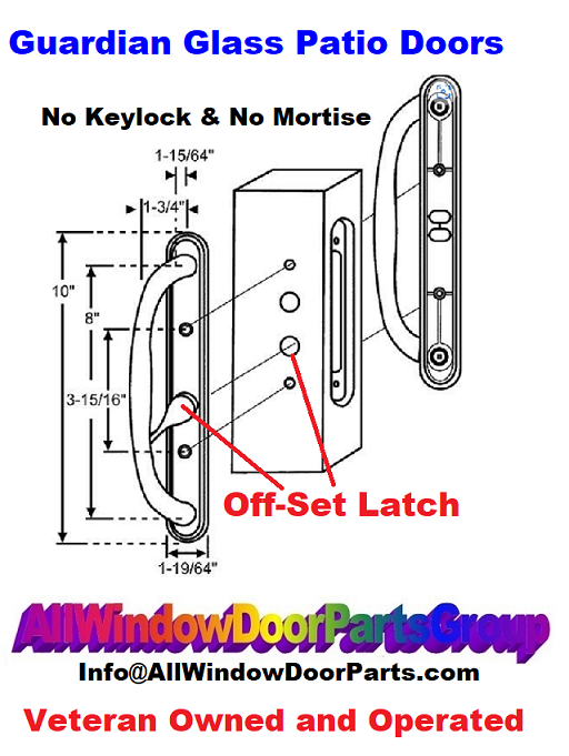 Guardian Sliding Patio Door Deluxe White Locking Handle Set All