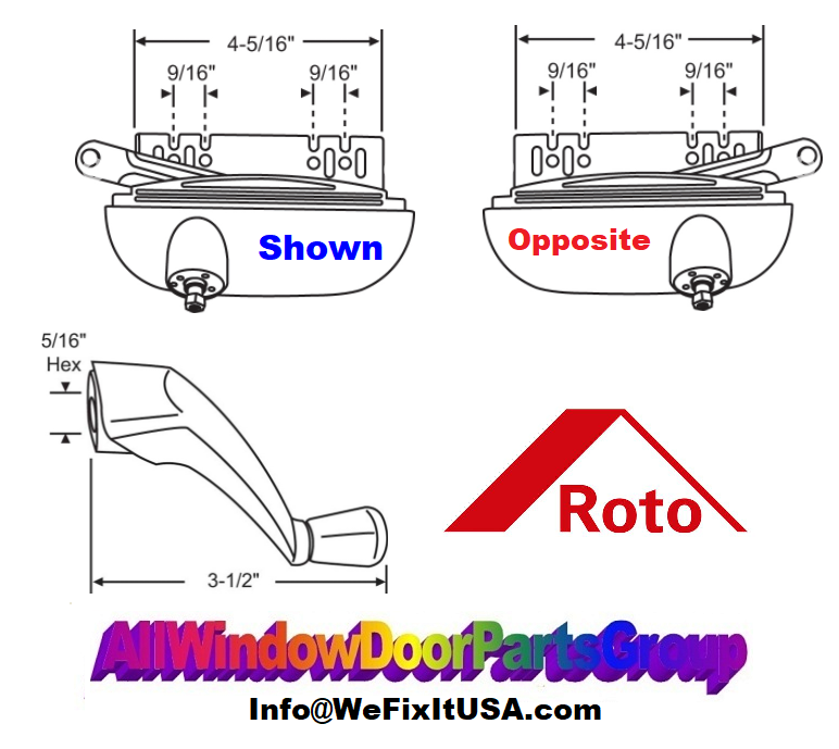 Certainteed Casement Window Crank Operators Roto Replacement Parts