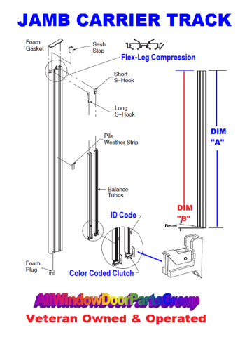 Window Jamb Liner Pairs | Replacements Kits | 52" to 60" Length — SKU AWDP-Jambliner Pairs