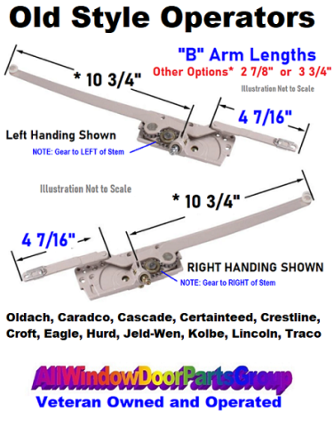 Wilmar Old Style Casement Window Operator Roto-Crank Replacements — SKU AWDP-Old Wilmar Window Crank
