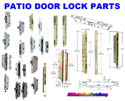 PGT Style Glass Patio Door Mortise Lock and Keeper Assembly