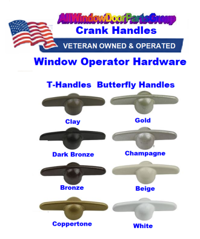 T Handle, THandle, Butterfly, Tee Handles, Casement Awning Window Crank — SKU AWDP-ALTH-RO